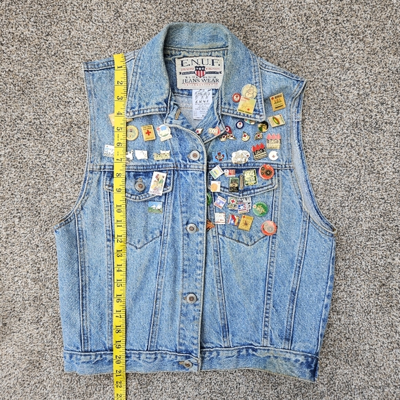 AMAZING Red Cross Pins Blood Drive Collection Denim Vest VTG Battle Jean Jacket - Picture 14 of 16